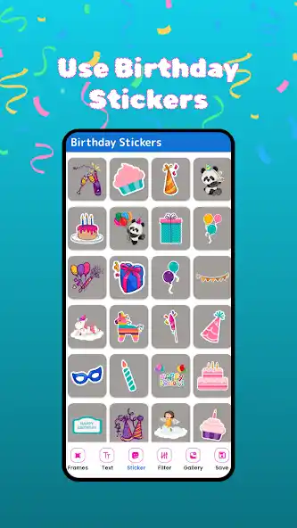 Birthday Photo Frames app - age-specific birthday frames with celebration themes
