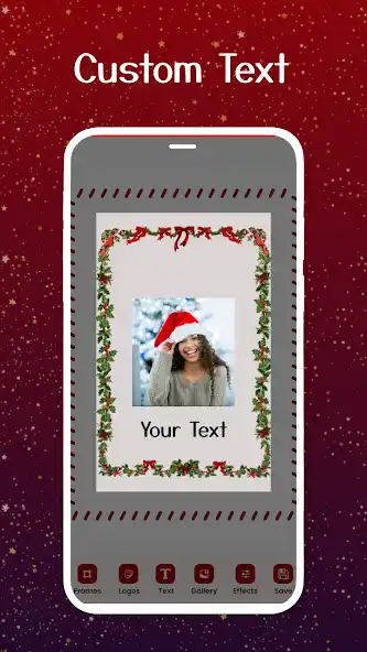 Christmas Photo Frames 2025 app - holiday greeting card templates with festive elements