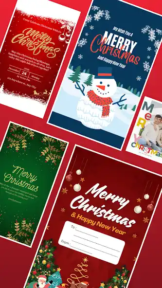 Christmas Invitation Maker app - Merry Christmas invitation cards with custom text