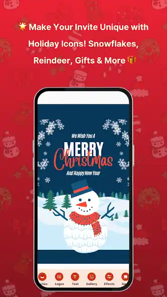 Christmas Invitation Maker app - holiday gathering invitations with festive graphics