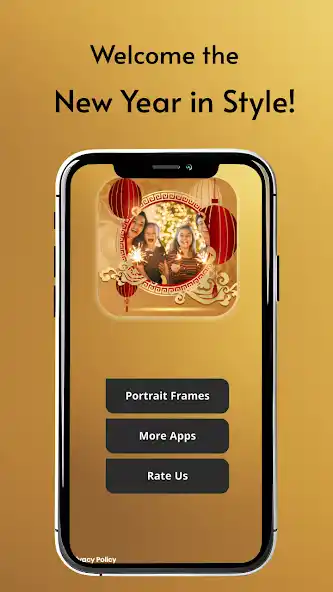New Year Photo Frame app - festive 2025 New Year frame templates with fireworks