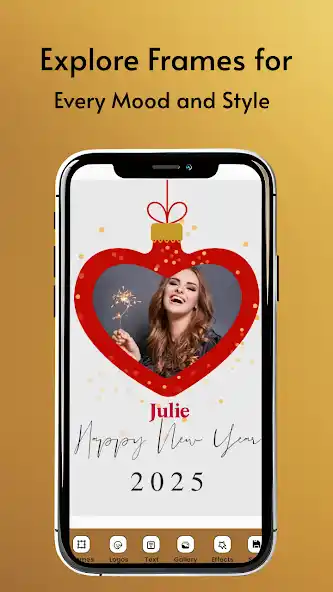 New Year Photo Frame app - celebration photo frames with countdown clock designs