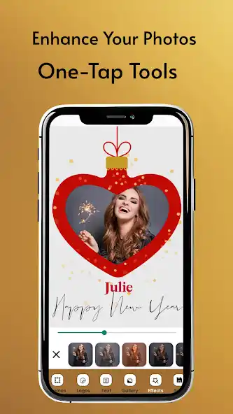 New Year Photo Frame app - Happy New Year greeting frames with party atmosphere
