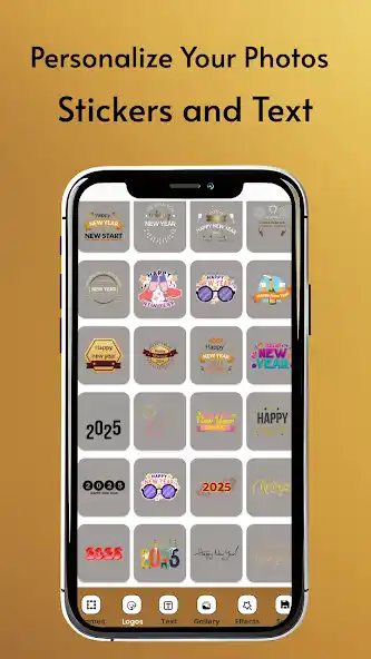 New Year Photo Frame app - champagne toast photo frames with celebration themes