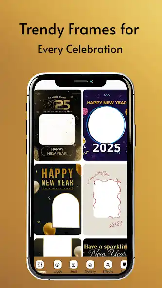 New Year Photo Frame app - festive New Year memories frames with 2025 designs
