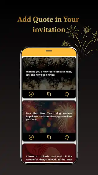 New Year Invitation Card app - champagne toast invitation templates with festive themes