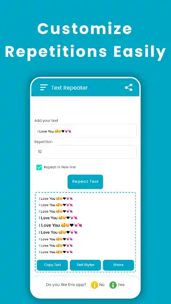 Text Repeater app - batch text processing tool for social media and messaging