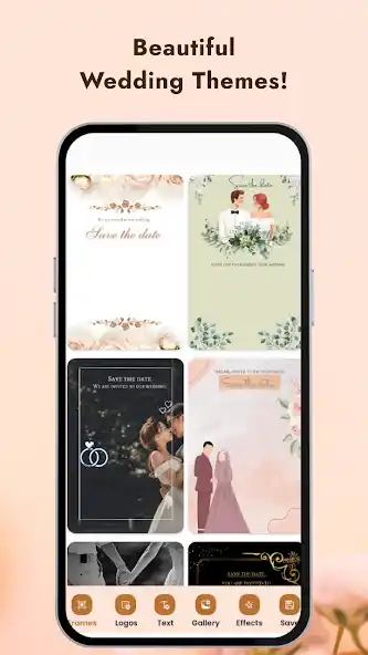 Wedding Photo Frames app - romantic photo frames with hearts and flowers