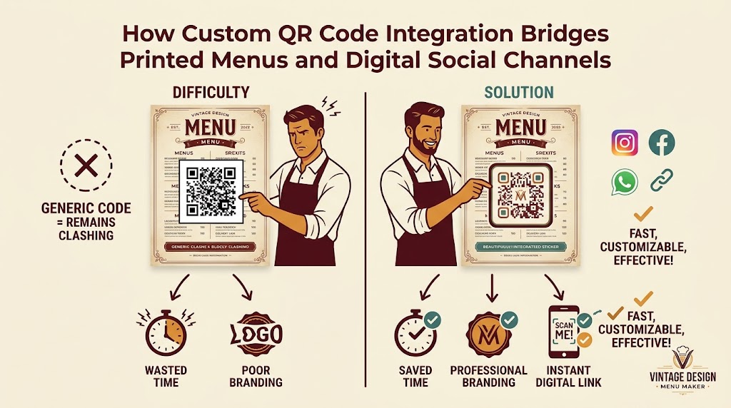 How Custom QR Code Integration Bridges Printed Menus and Digital Social Channels
